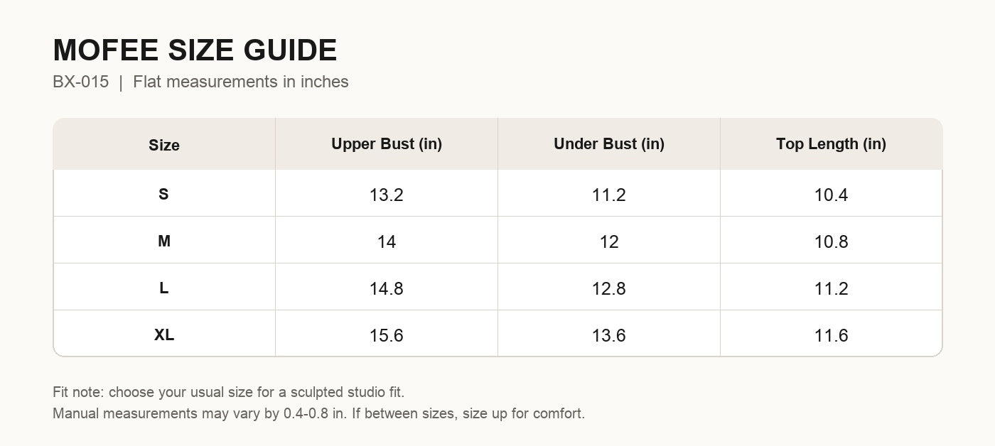 MOFEE Size Guide BX-015