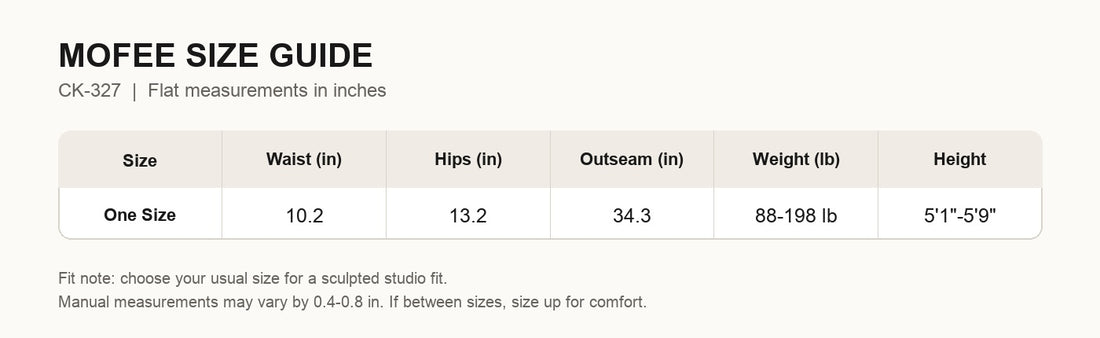 MOFEE Size Guide CK-327