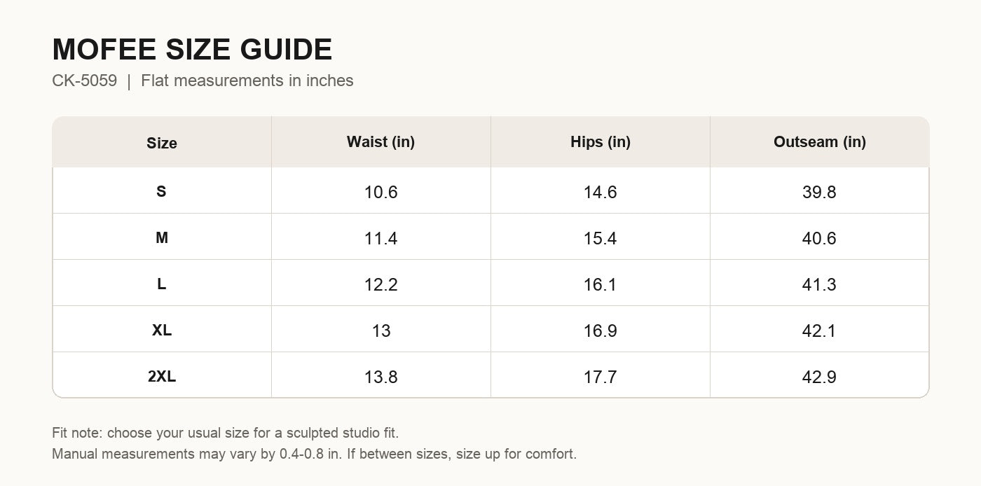 MOFEE Size Guide CK-5059