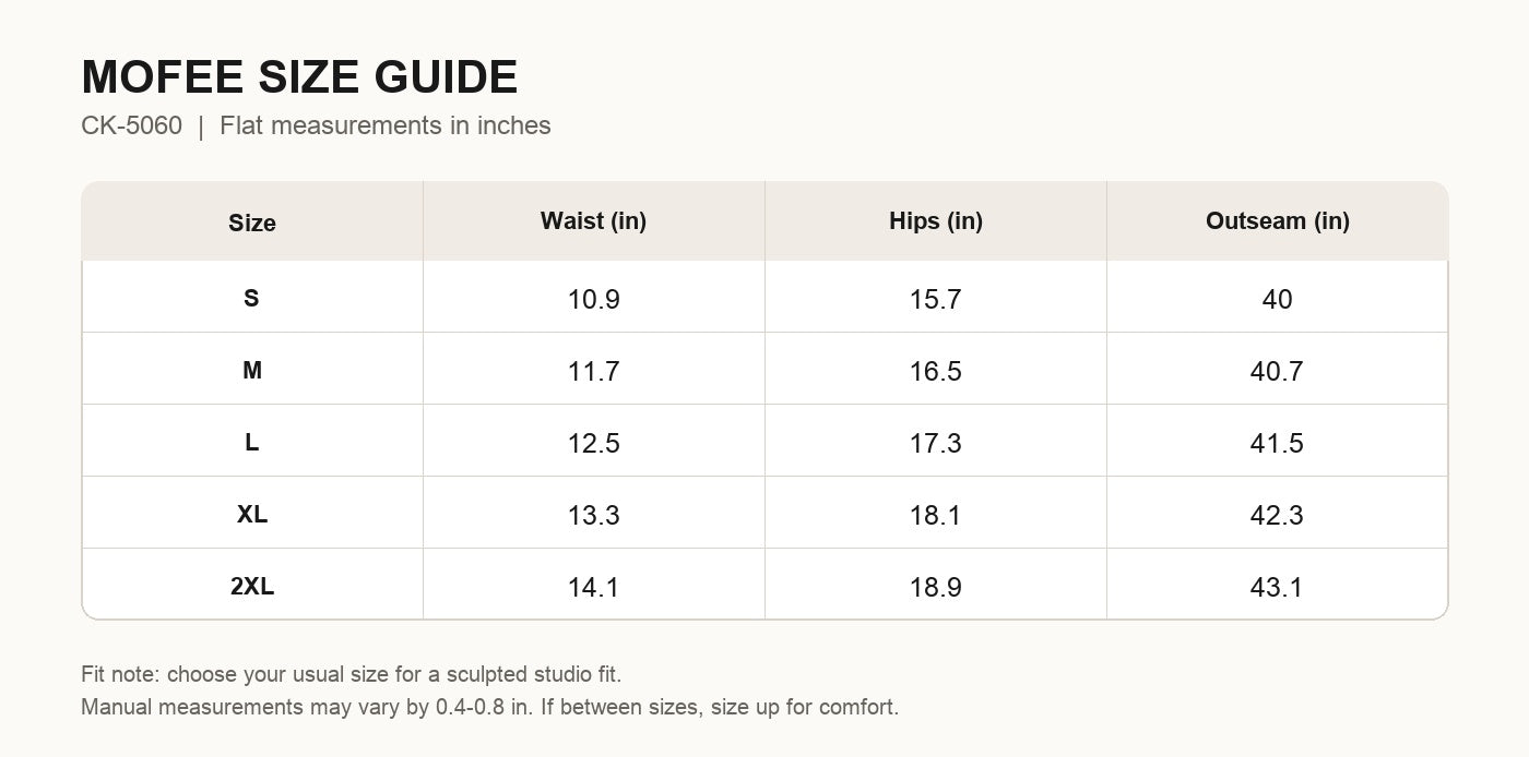 MOFEE Size Guide CK-5060