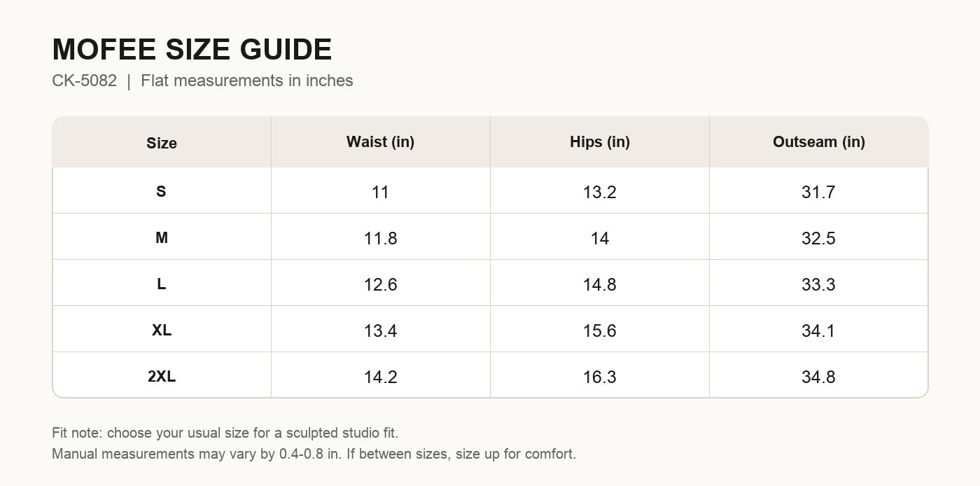 MOFEE Size Guide CK-5082