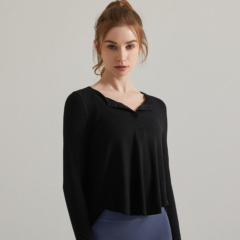 MOFEE Long Sleeve Studio Top CX-060 in Black