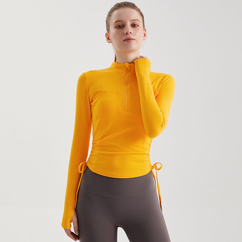 MOFEE Long Sleeve Studio Top CX-082 in Yellow 姜黄色(1)