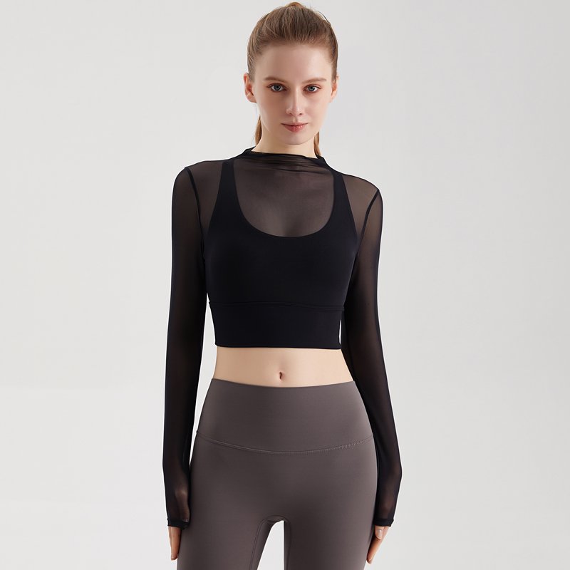 MOFEE Long Sleeve Studio Top CX-101 in Crystal Black