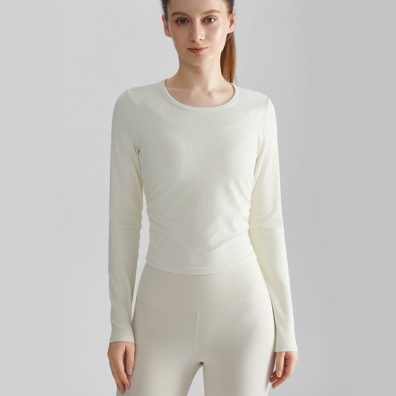 MOFEE Long Sleeve Studio Top CX-115 in Ivory White