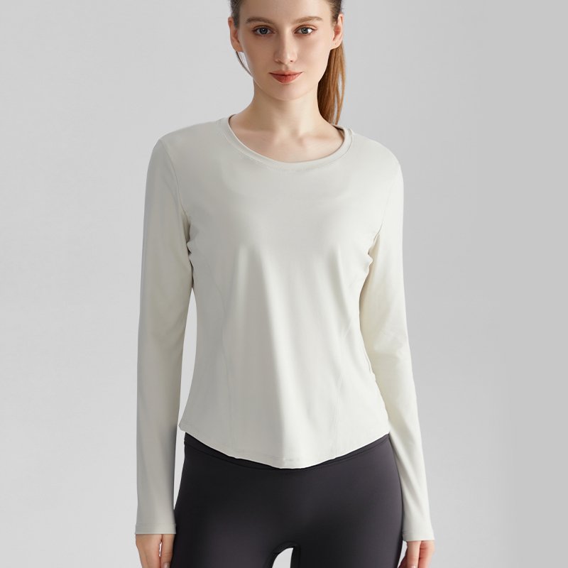 MOFEE Long Sleeve Studio Top CX-118 in Ivory White