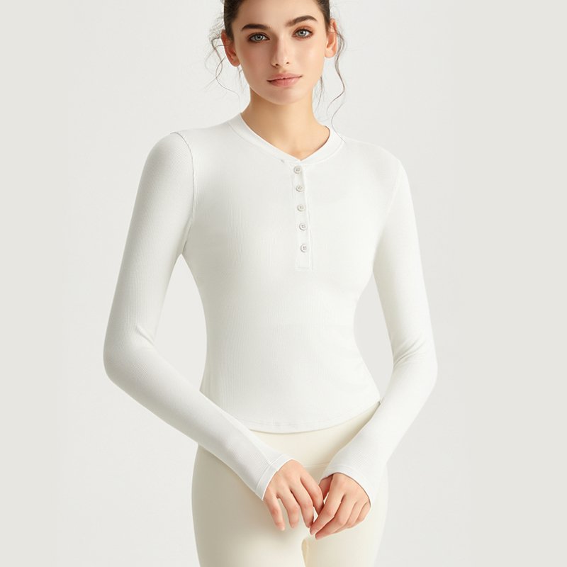 MOFEE Long Sleeve Studio Top CX-5021 in White
