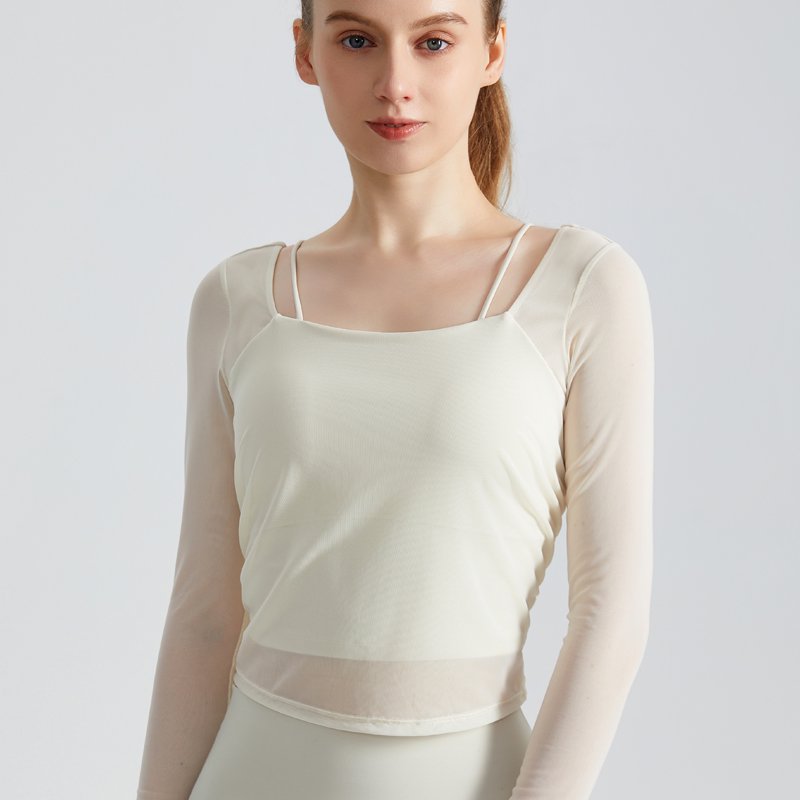 MOFEE Long Sleeve Studio Top CX-5130 in Ivory White