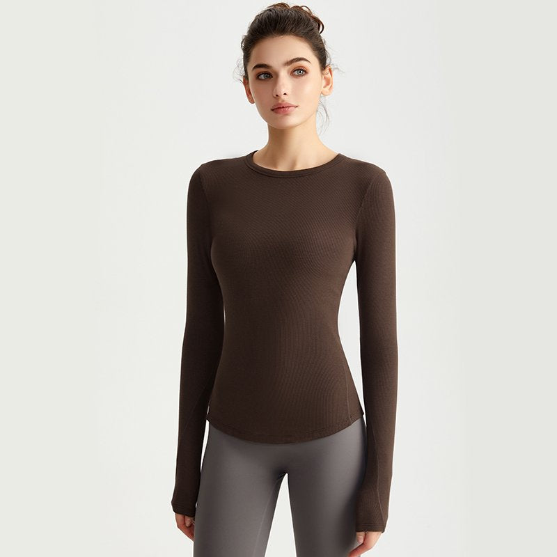MOFEE Long Sleeve Studio Top CX-5155 in Espresso