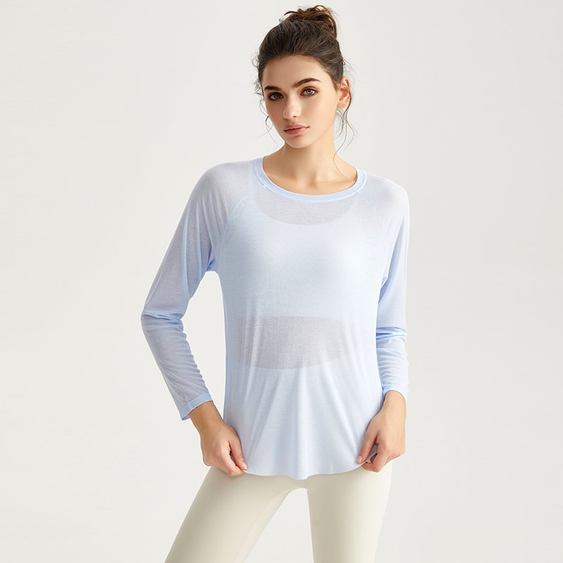 MOFEE Long Sleeve Studio Top CXD-5018 in Blue