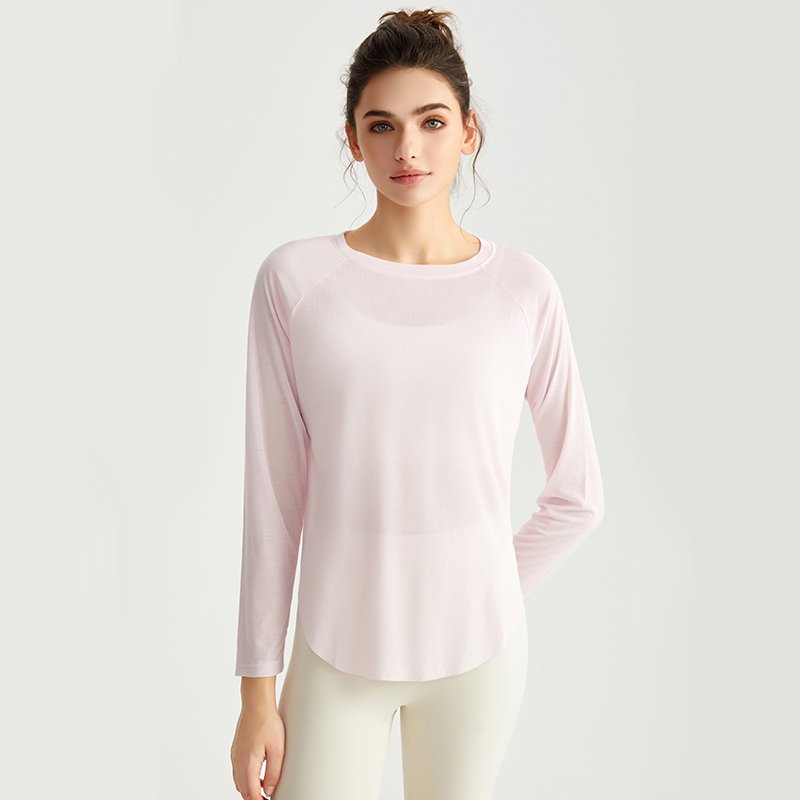 MOFEE Long Sleeve Studio Top CXD-5018 in Pink
