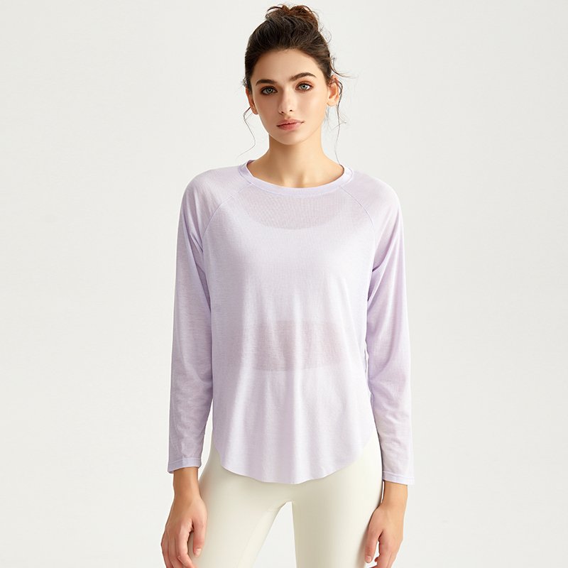 MOFEE Long Sleeve Studio Top CXD-5018 in Purple