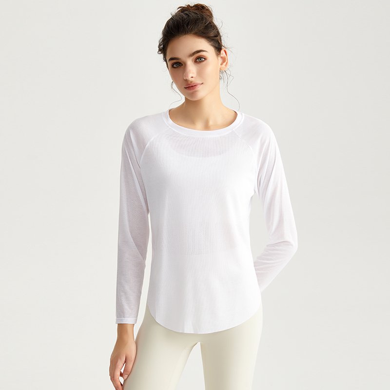 MOFEE Long Sleeve Studio Top CXD-5018 in White
