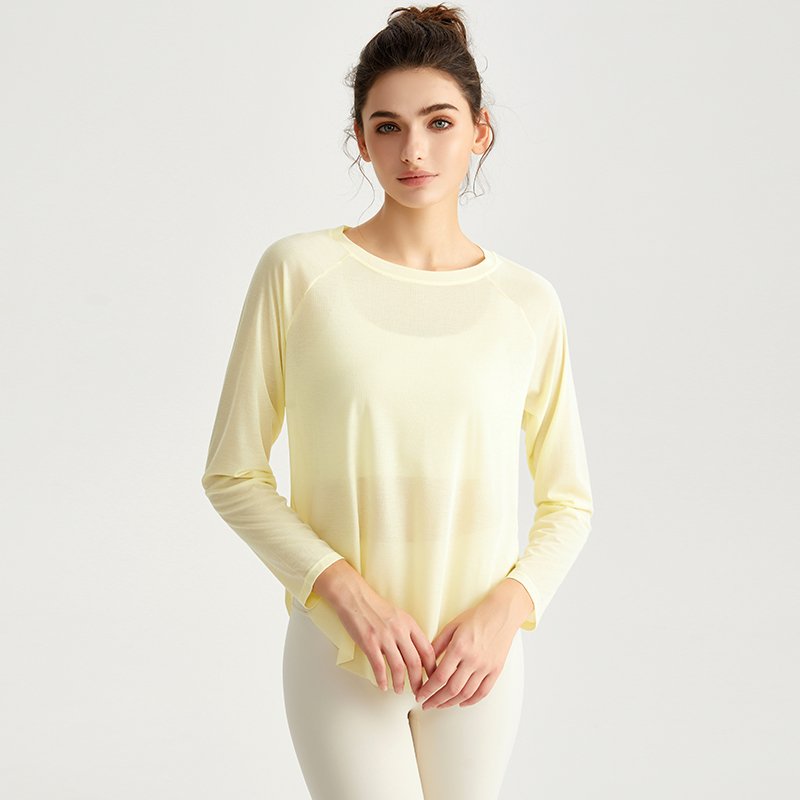 MOFEE Long Sleeve Studio Top CXD-5018 in Yellow