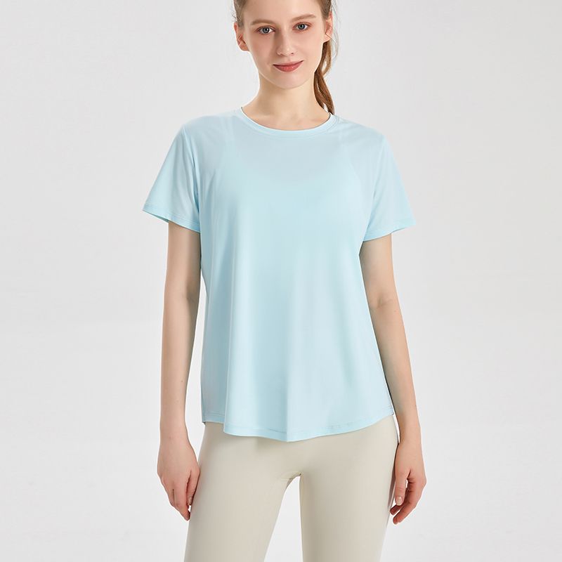 MOFEE Short Sleeve Yoga Tee DX-148 in Blue