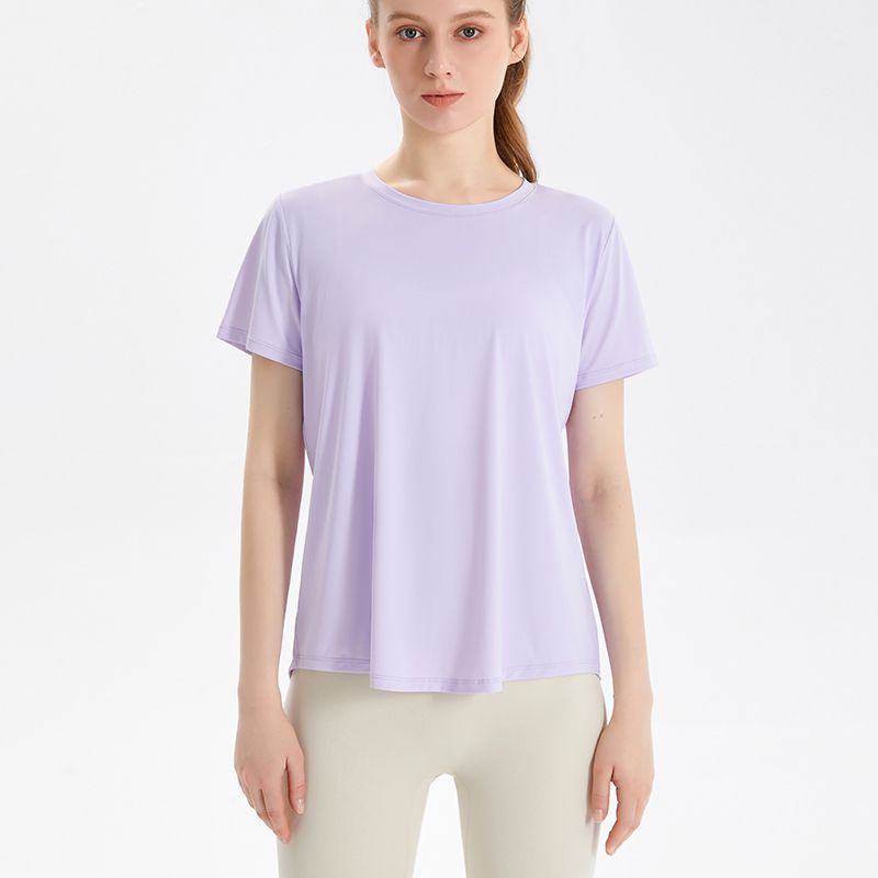 MOFEE Short Sleeve Yoga Tee DX-148 in Purple