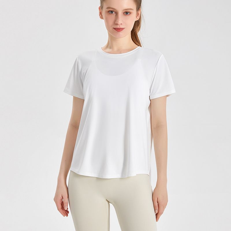 MOFEE Short Sleeve Yoga Tee DX-148 in White