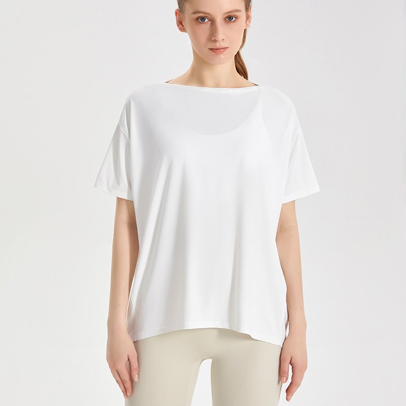 MOFEE Short Sleeve Yoga Tee DX-151 in White
