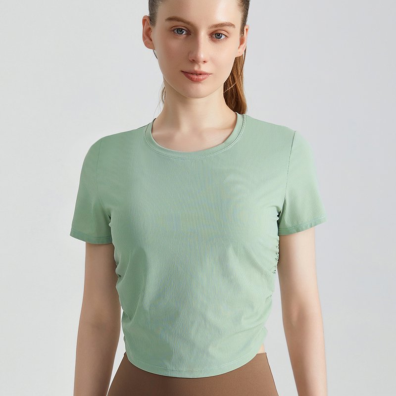 MOFEE Short Sleeve Yoga Tee DX-5002 in Green