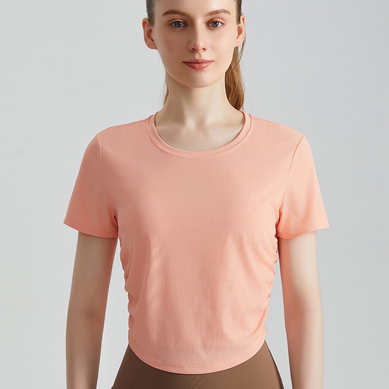 MOFEE Short Sleeve Yoga Tee DX-5002 in Pink