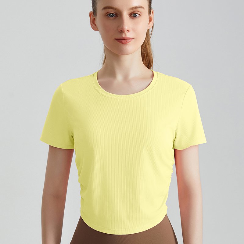 MOFEE Short Sleeve Yoga Tee DX-5002 in Yellow