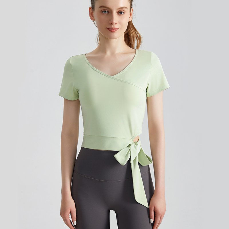 MOFEE Short Sleeve Yoga Tee DX-5019 in Green