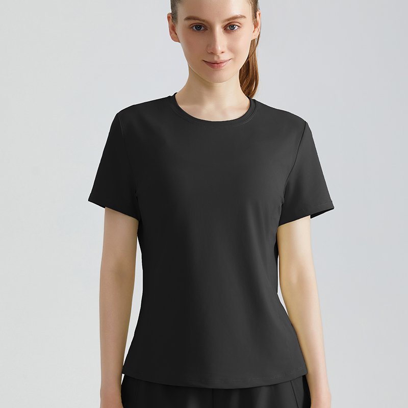 MOFEE Short Sleeve Yoga Tee DX-5029 in Black