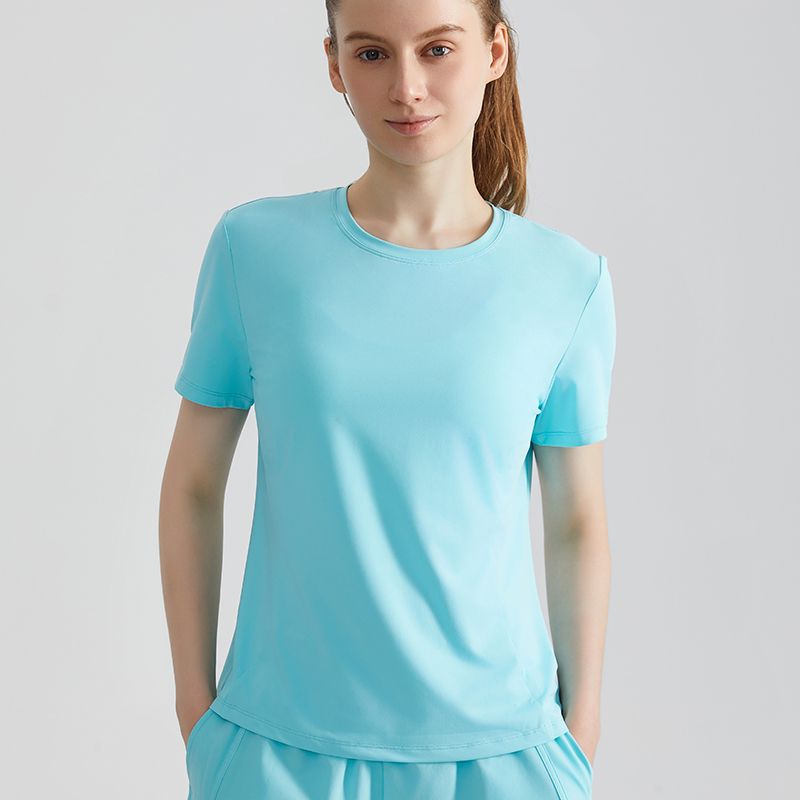 MOFEE Short Sleeve Yoga Tee DX-5029 in Blue
