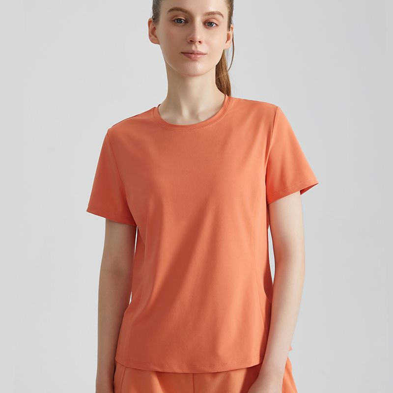 MOFEE Short Sleeve Yoga Tee DX-5029 in Orange