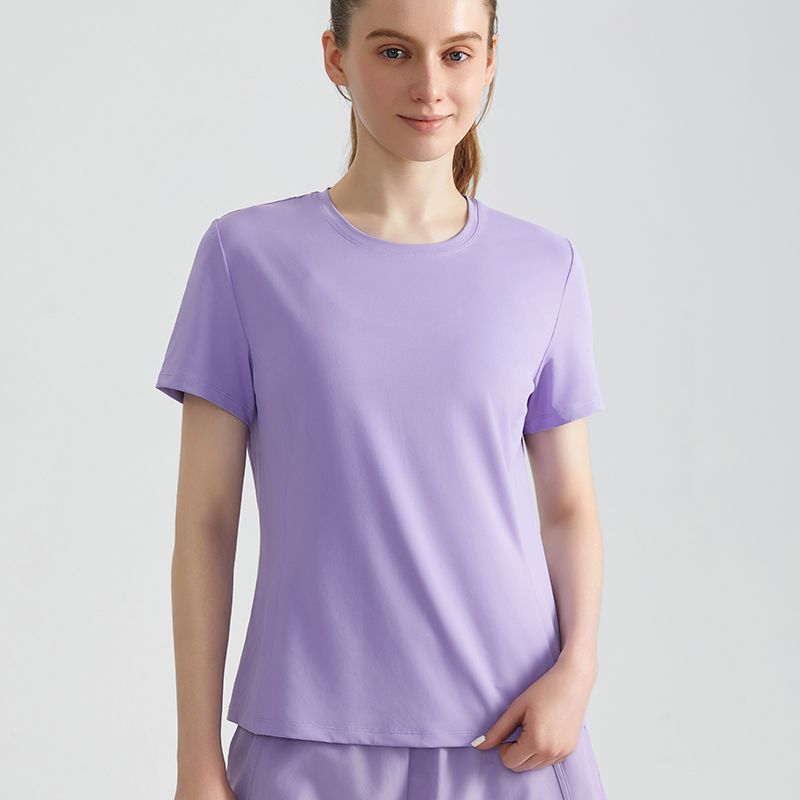 MOFEE Short Sleeve Yoga Tee DX-5029 in Purple
