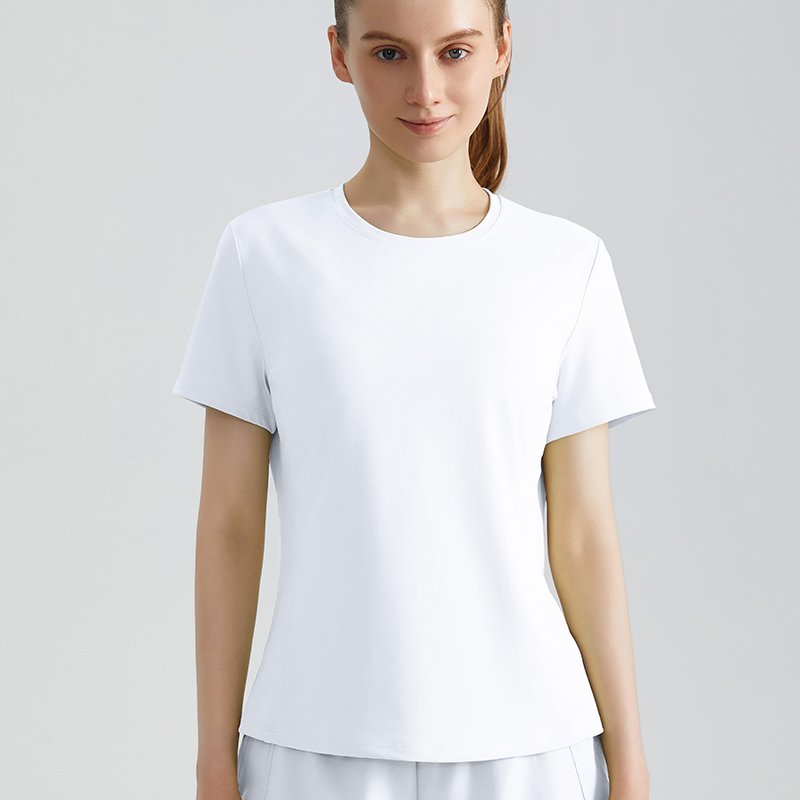 MOFEE Short Sleeve Yoga Tee DX-5029 in White