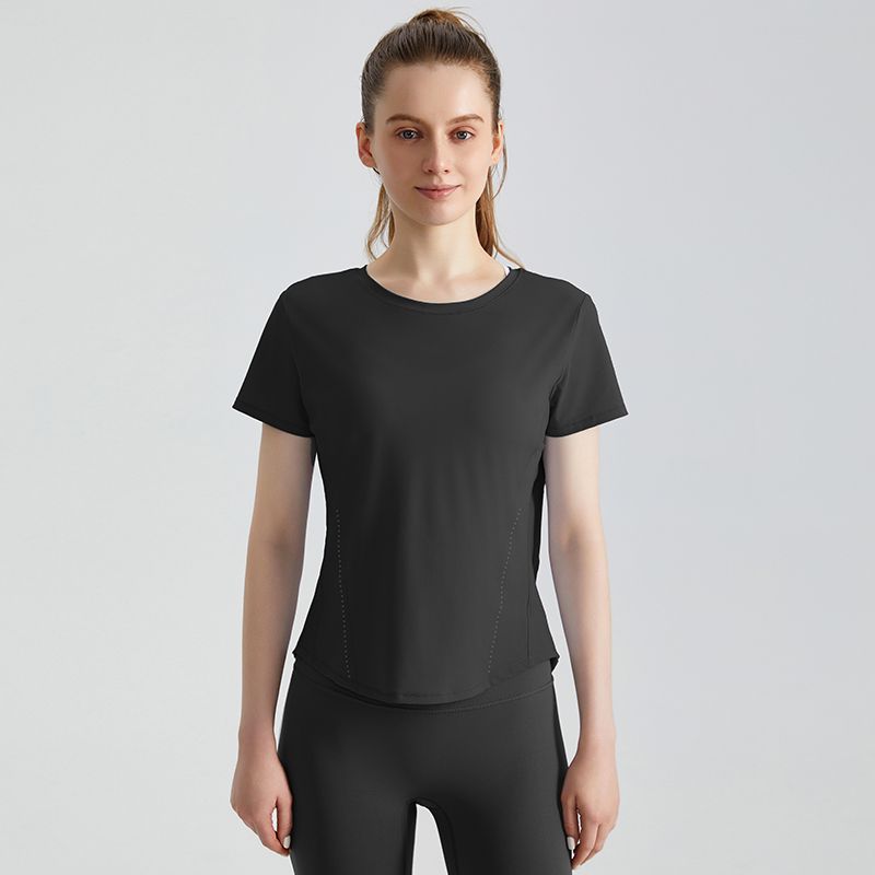 MOFEE Short Sleeve Yoga Tee DX-5032 in Black