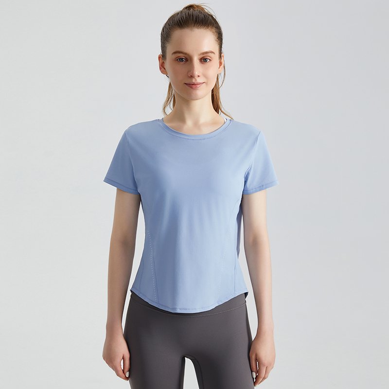 MOFEE Short Sleeve Yoga Tee DX-5032 in Blue