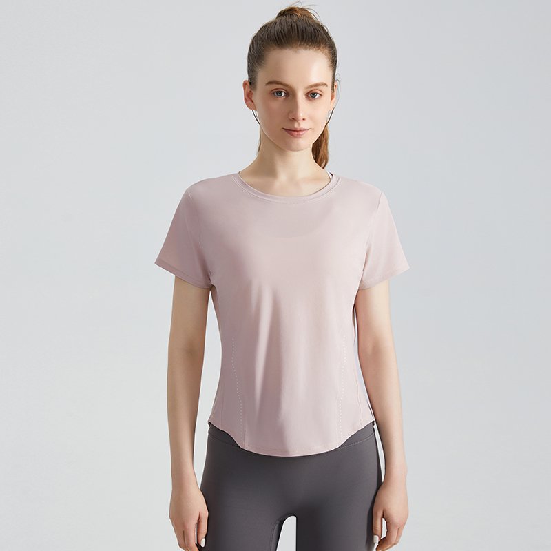 MOFEE Short Sleeve Yoga Tee DX-5032 in Pink