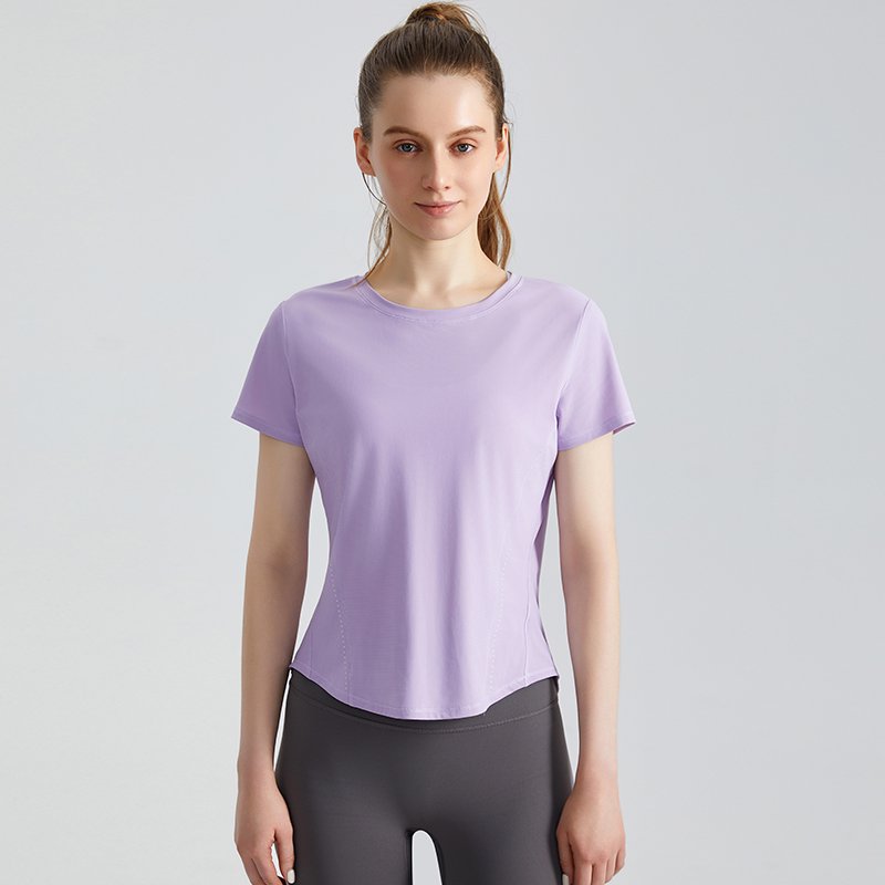 MOFEE Short Sleeve Yoga Tee DX-5032 in Purple