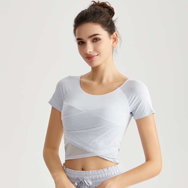 MOFEE Short Sleeve Yoga Tee DX-5060 in Blue