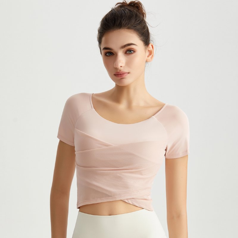 MOFEE Short Sleeve Yoga Tee DX-5060 in Pink