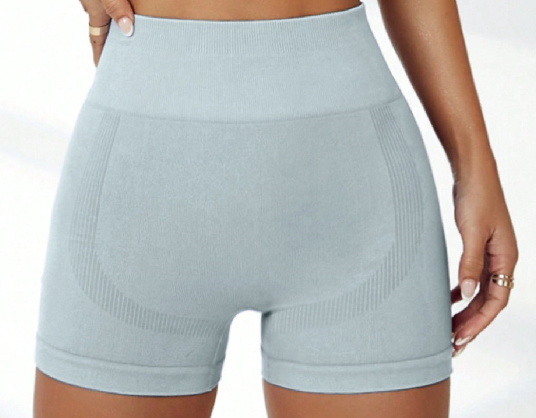 MOFEE Matching Yoga Set FLV-758-WXDK in Blue Shorts