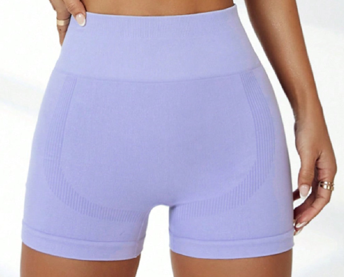 MOFEE Matching Yoga Set FLV-758-WXDK in Light Purple Shorts