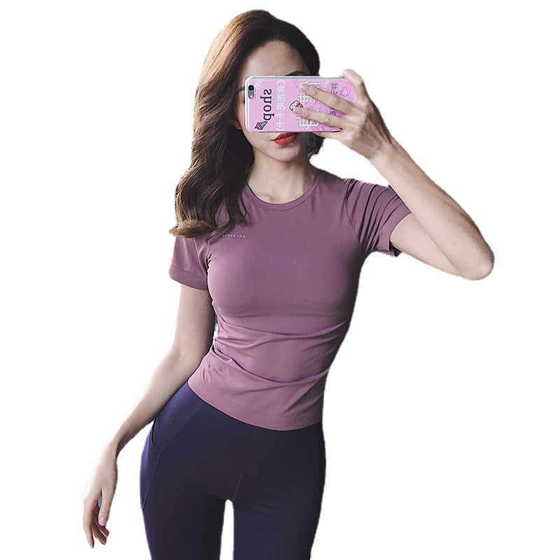 MOFEE Short Sleeve Yoga Tee FLV-DX016 in Pink