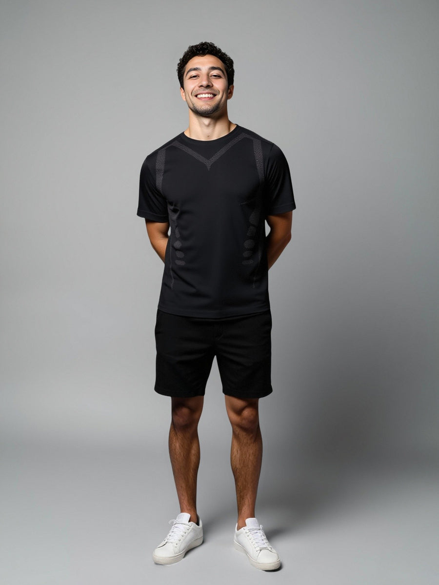 MOFEE Short Sleeve Yoga Tee FLV-DX772 in Black