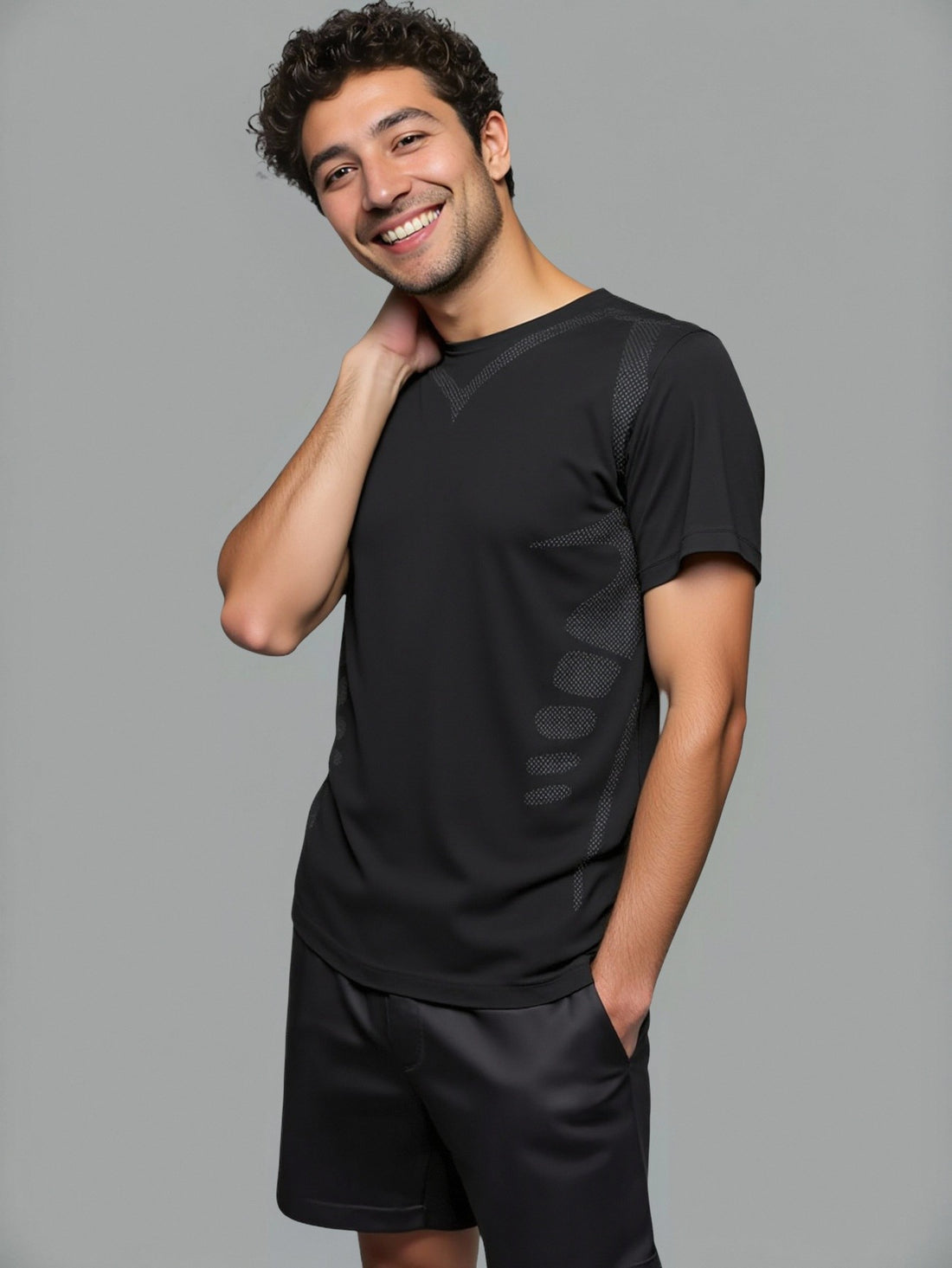 MOFEE Short Sleeve Yoga Tee FLV-DX772 in Black