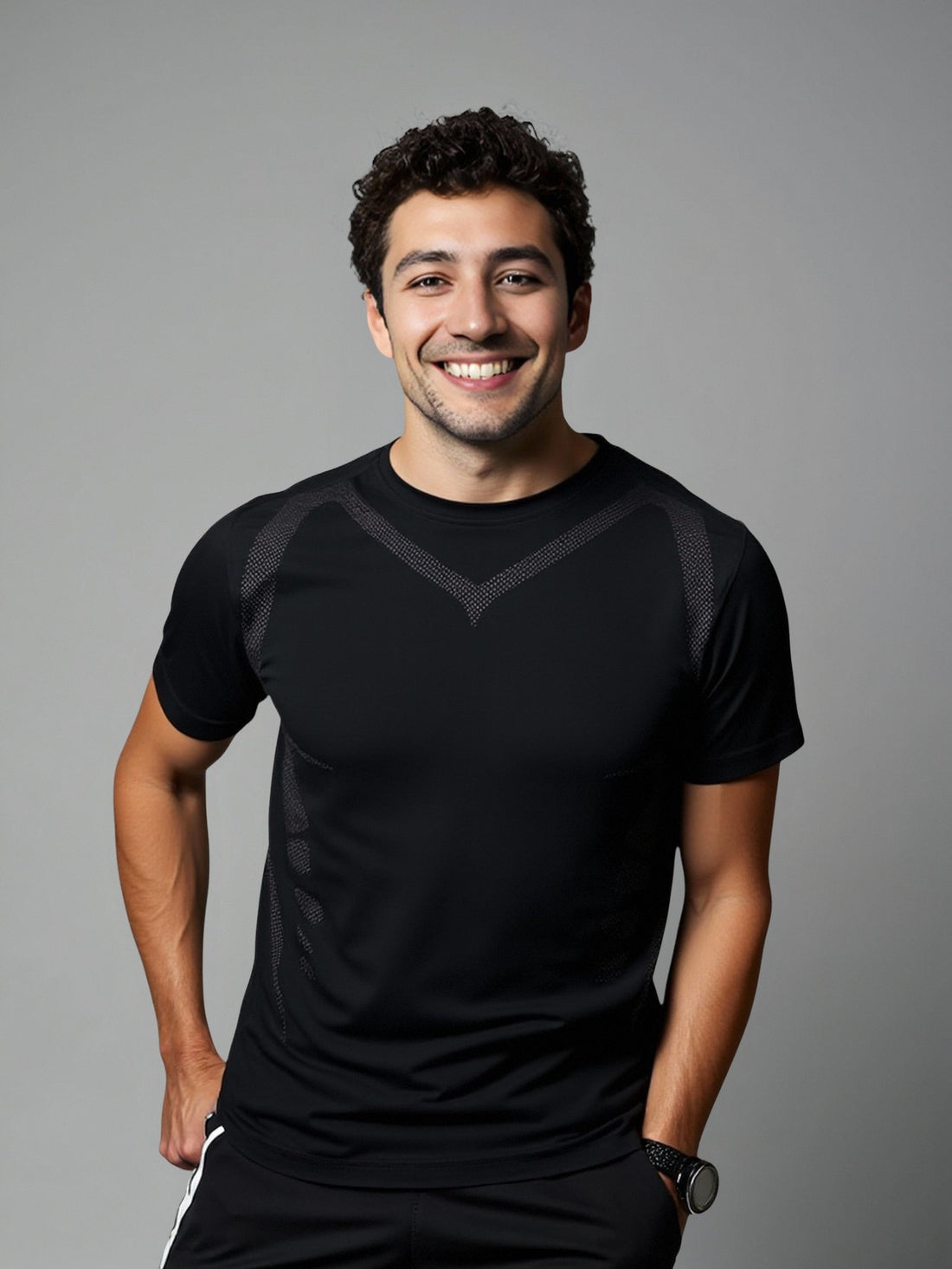 MOFEE Short Sleeve Yoga Tee FLV-DX772 in Black