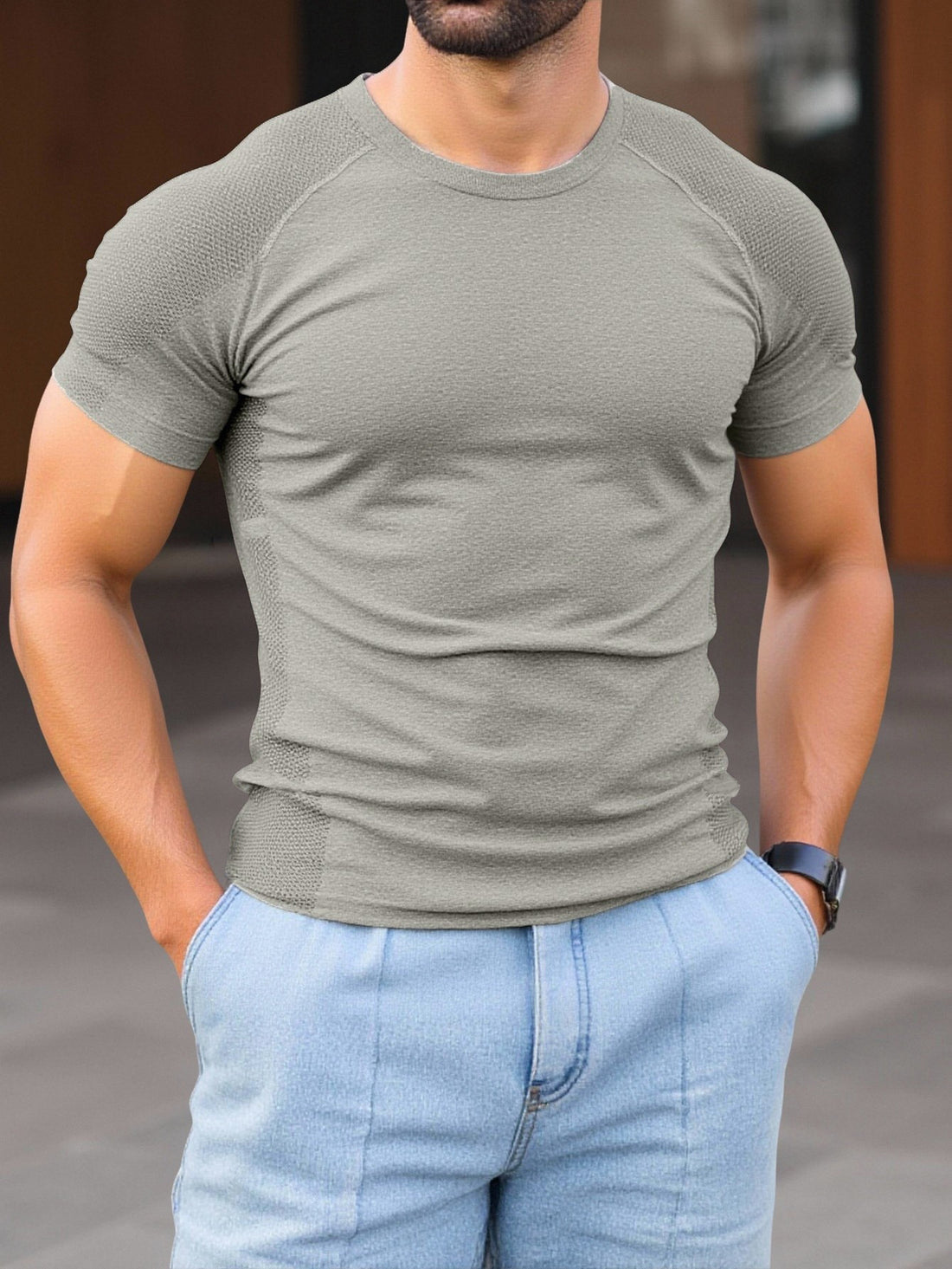 MOFEE Short Sleeve Yoga Tee FLV-DX775 in Black