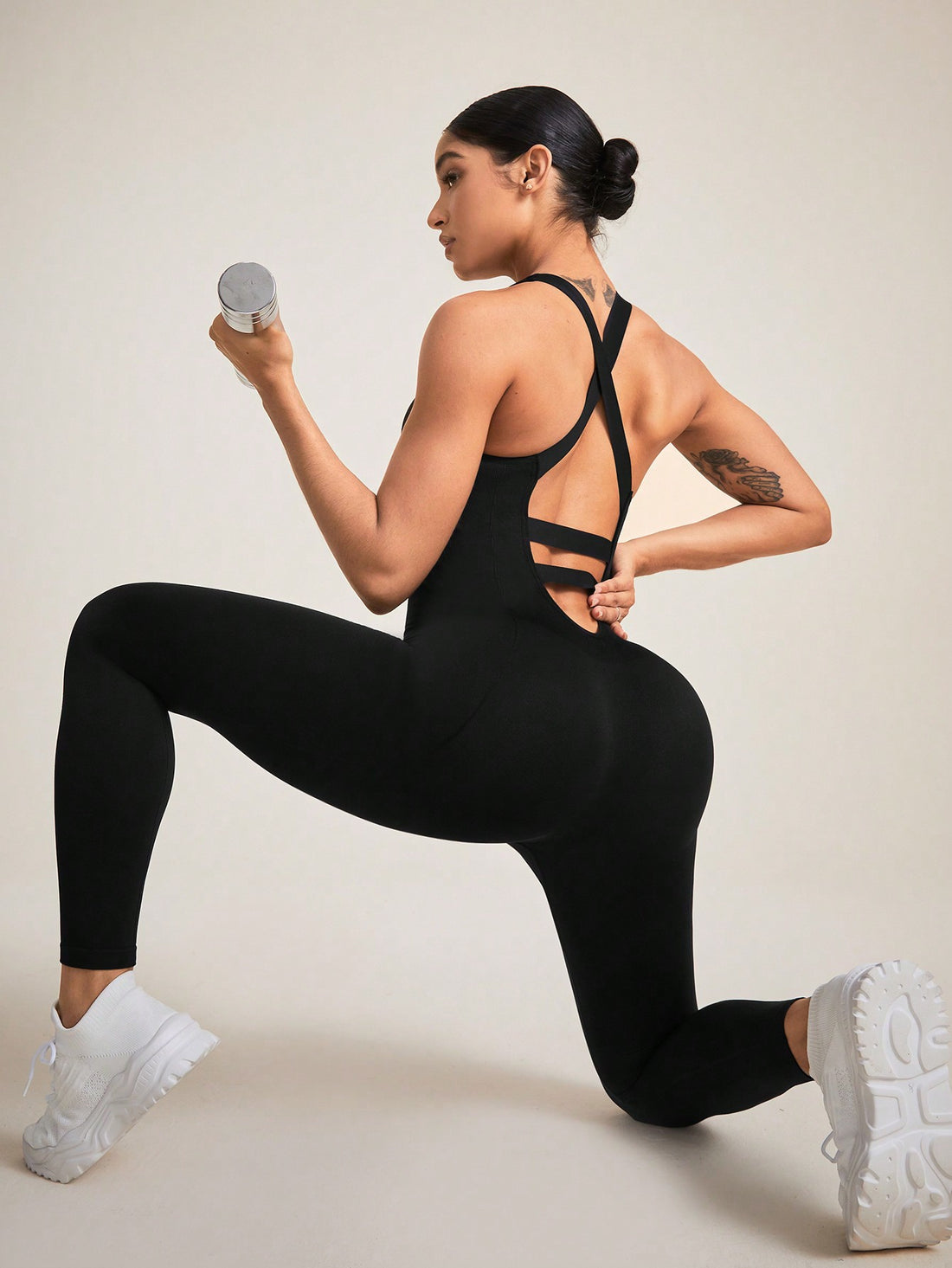 MOFEE One-Piece Yoga Bodysuit FLV-LT525 in Black
