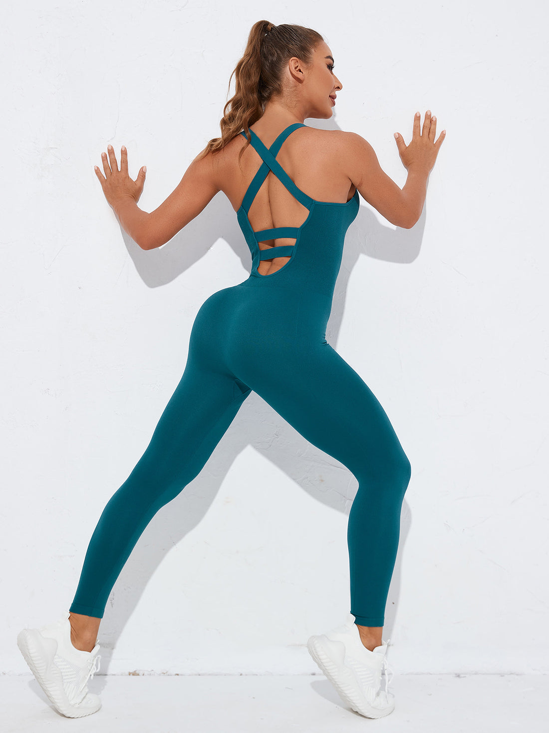 MOFEE One-Piece Yoga Bodysuit FLV-LT525 in Dark Green