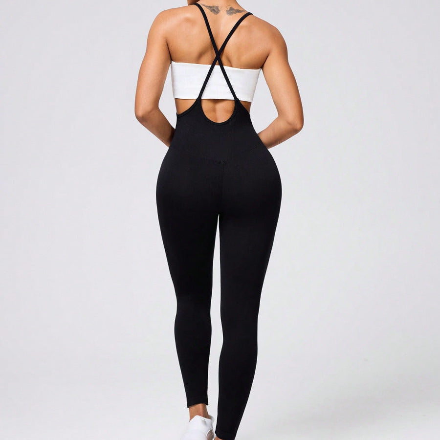 MOFEE One-Piece Yoga Bodysuit FLV-LT713 in Black