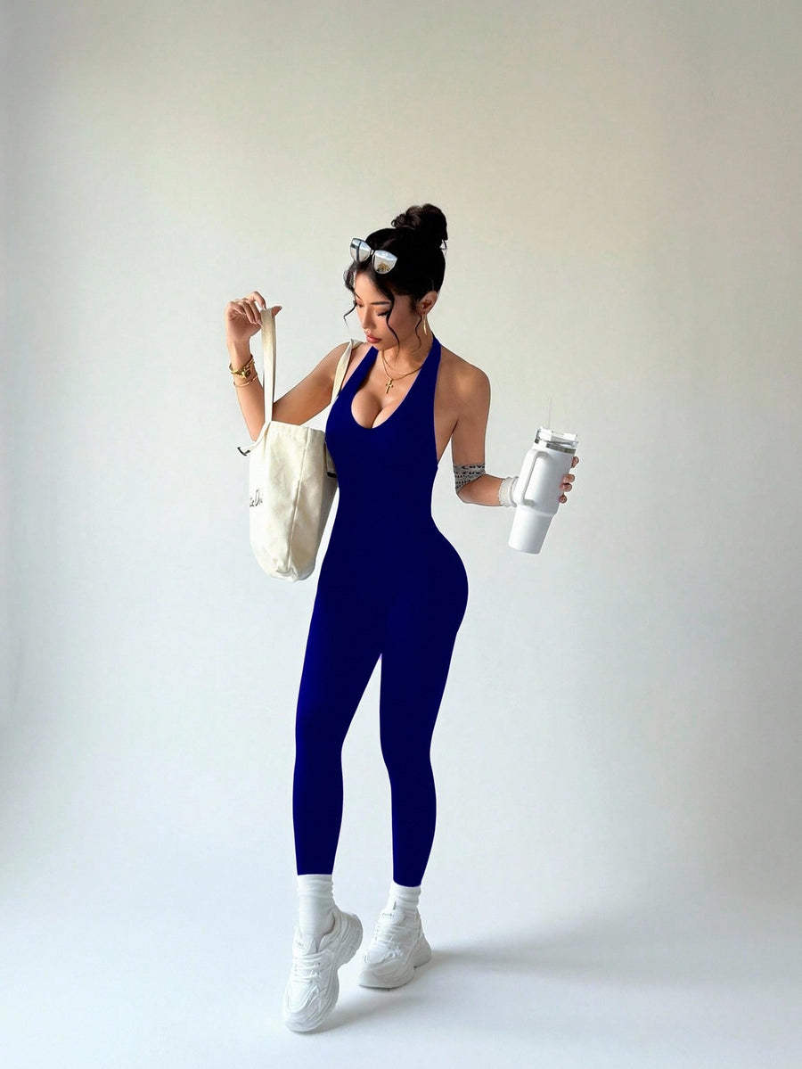 MOFEE One-Piece Yoga Bodysuit FLV-LT747 in Black
