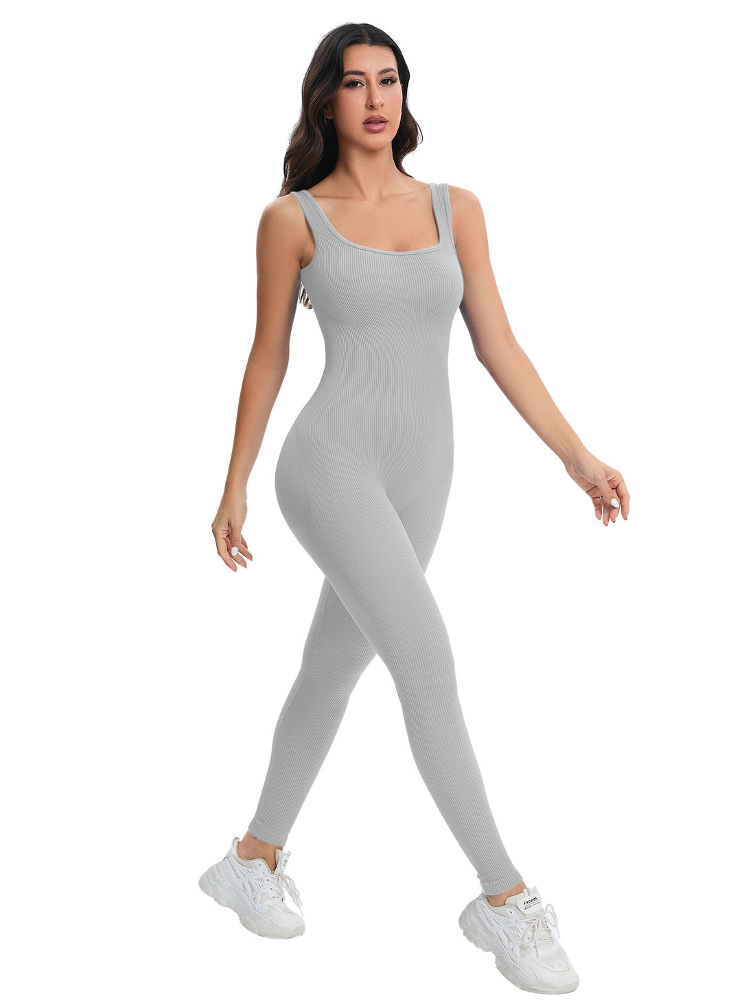 MOFEE One-Piece Yoga Bodysuit FLV-PJS100 in White