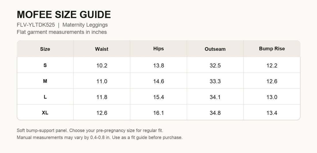 MOFEE One-Piece Yoga Bodysuit FLV-YLTDK525 size guide in inches